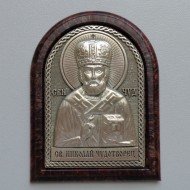 Авто икона арка Николай Ч. митра( серебрение, скотч)