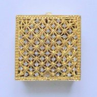 Шкатулка металлическая Ш-080 (прямоугольная со стразами)