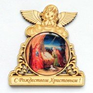 Магн. укр. круг. ангел (смола) "Рождество"